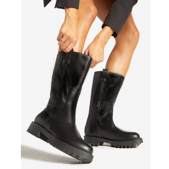 🆕 Chunky Flat Boot in Black 8.5 - Picture 5 of 7
